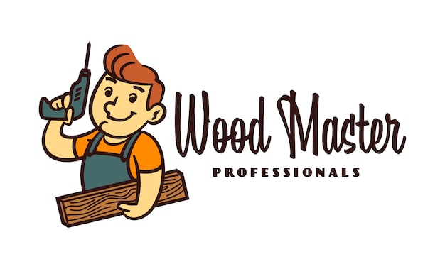 Download Free Cartoon Retro Smiling Friendly Carpenter Character Mascot Logo Use our free logo maker to create a logo and build your brand. Put your logo on business cards, promotional products, or your website for brand visibility.