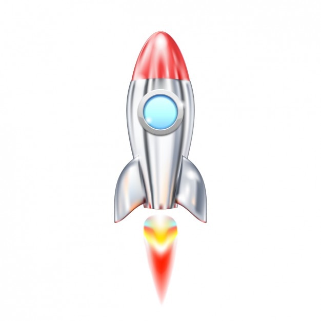 Cartoon rocket ship lunch | Free Vector