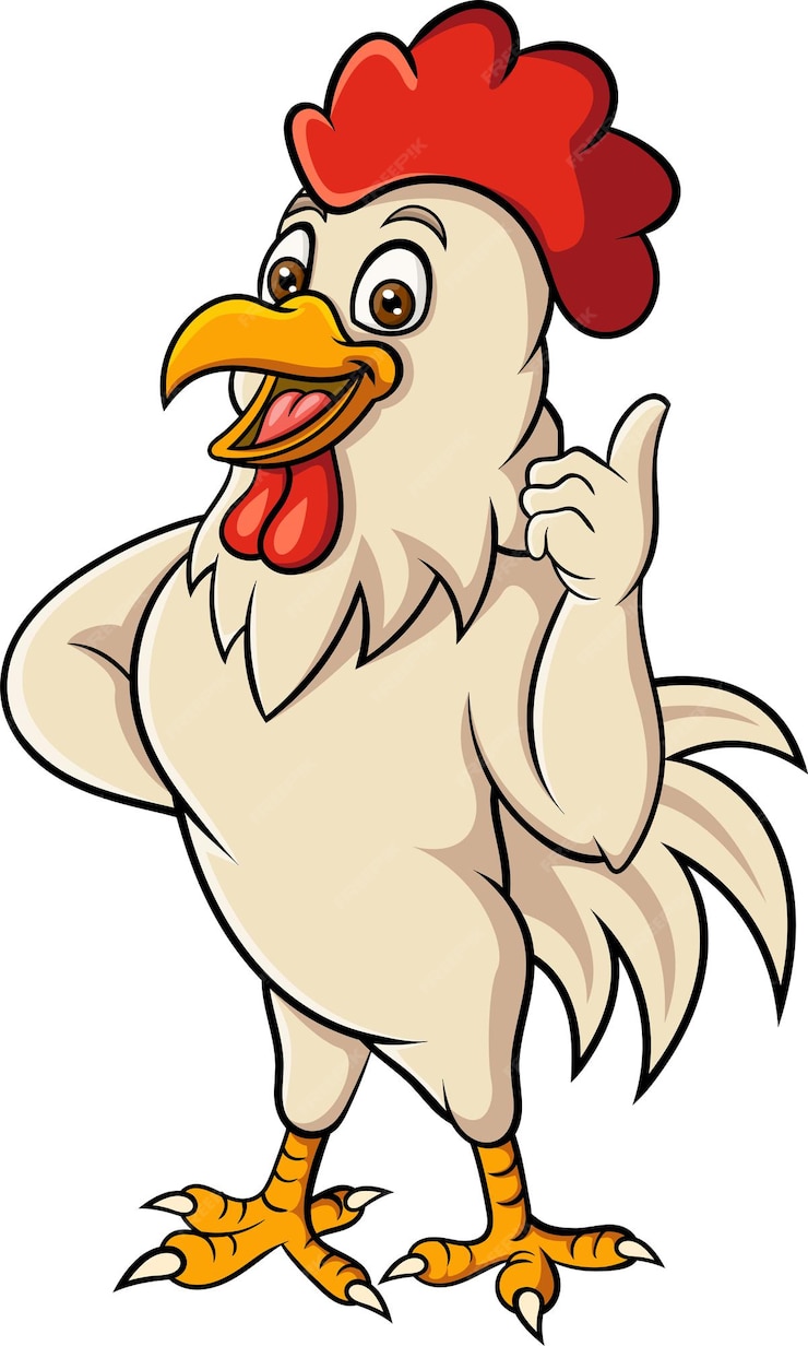 Premium Vector | Cartoon rooster mascot giving thumb up