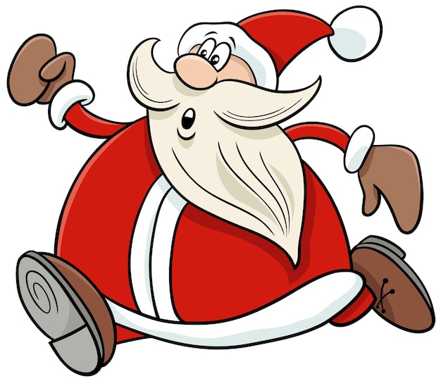 Premium Vector Cartoon Running Santa Claus Character On Christmas Time