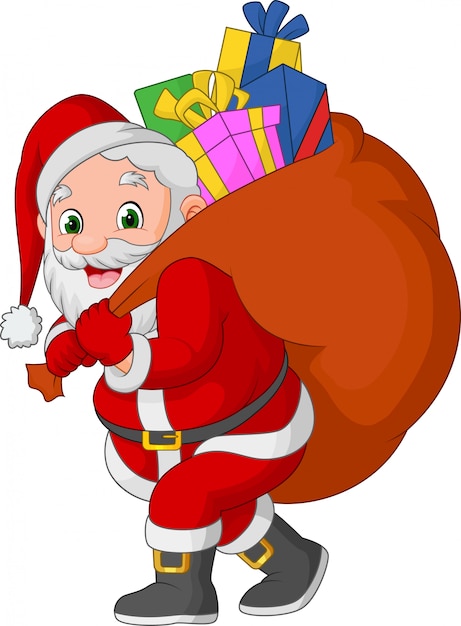 Weihnachtsmann Mit Sack Clipart