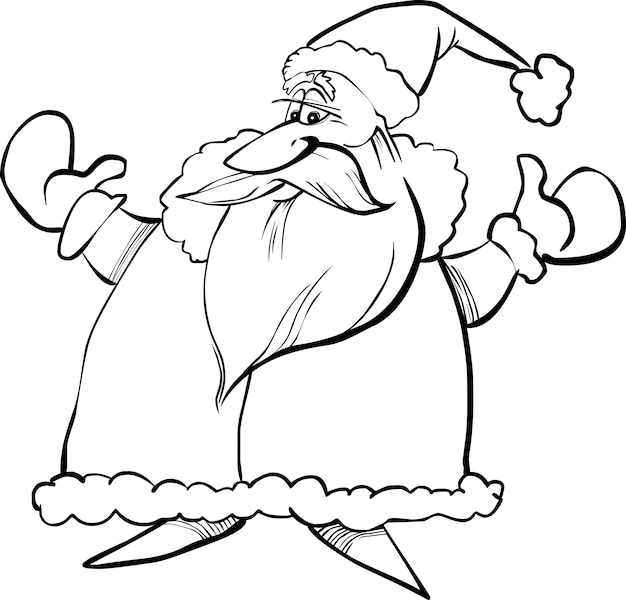 Premium Vector Cartoon Santa Claus For Coloring Book