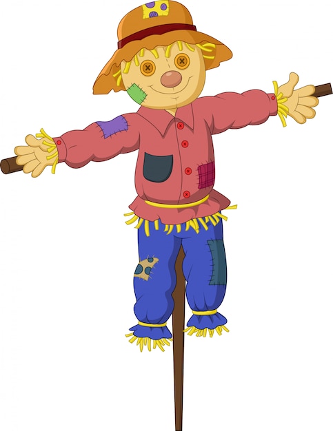 Premium Vector | Cartoon scarecrow isolated on white background