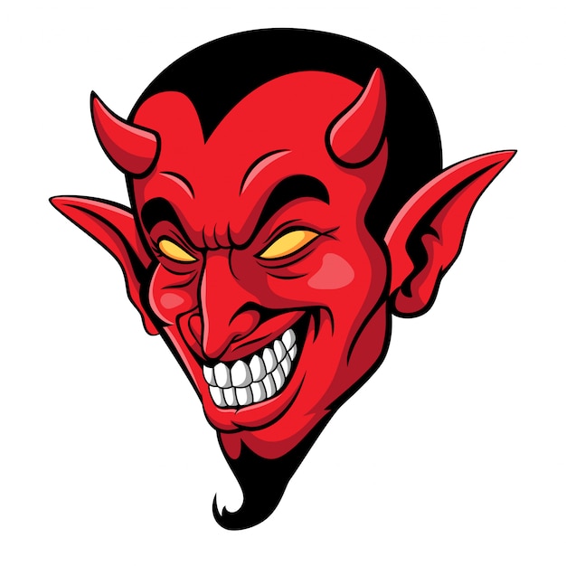 Premium Vector | Cartoon scary devil head mascot