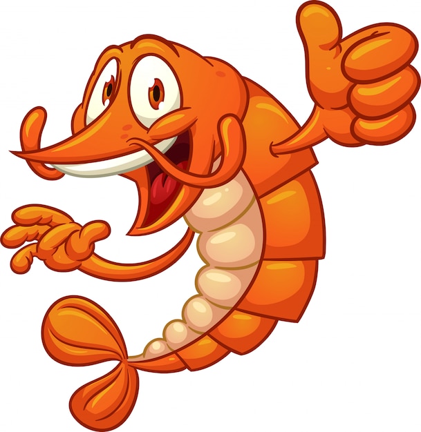 Cartoon_shrimp Premium Vector