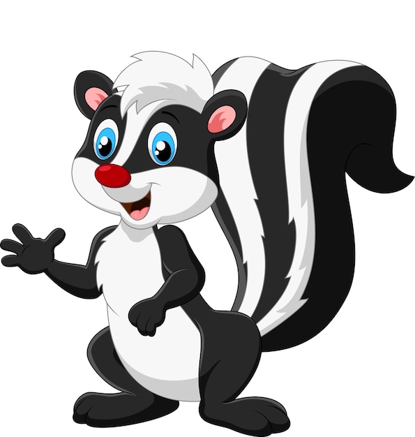 Premium Vector | Cartoon skunk waving hand