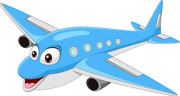 Premium Vector | Cartoon Smiling Airplane Mascot Character