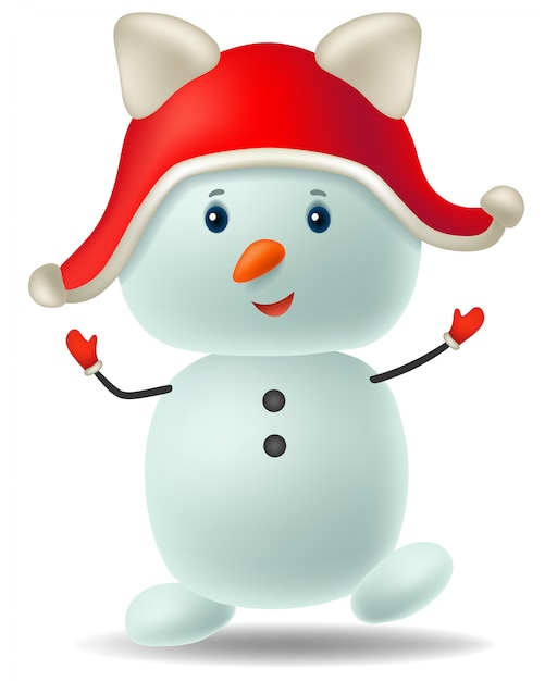 Premium Vector Cartoon Snowman Character