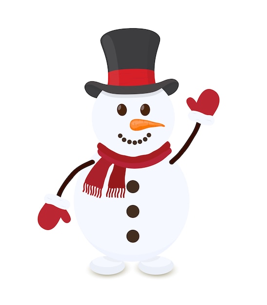 cartoon snowman merry character of christmas vector premium