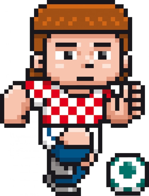 Pixel Art Soccer Player Cartoon Vector Cartoondealer Com | sexiezpix ...