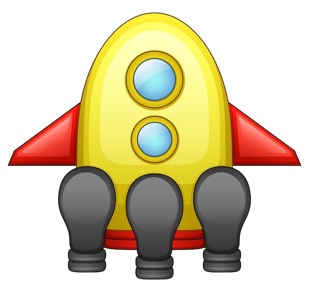 Premium Vector | Cartoon spaceship isolated on white background