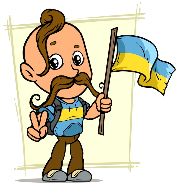 Premium Vector | Cartoon standing cossack boy character