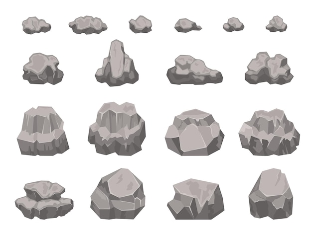 Premium Vector Cartoon Stones Rocks, How To Set Landscape Boulders