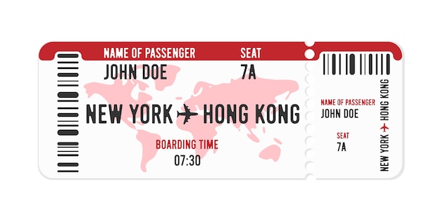 Premium Vector Cartoon Style Airline Ticket Design With Passenger Name