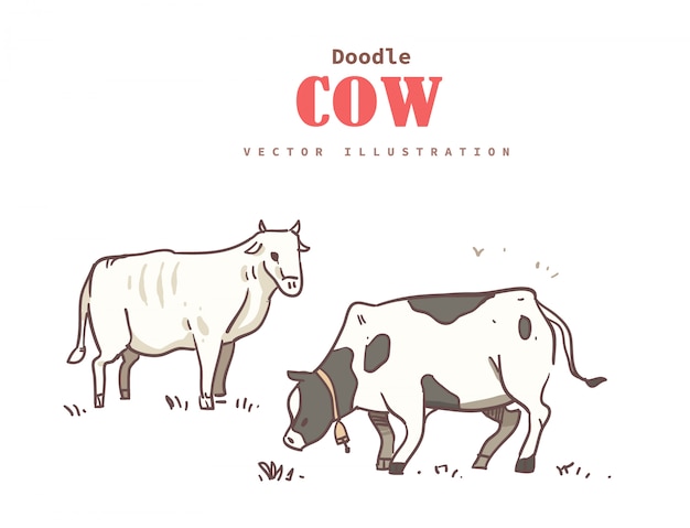 cute cow doodle