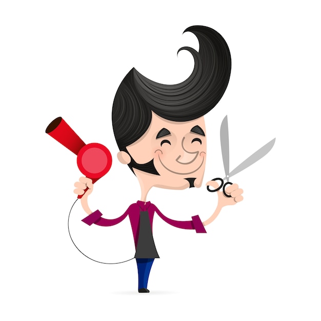 Premium Vector | Cartoon successful hairdresser