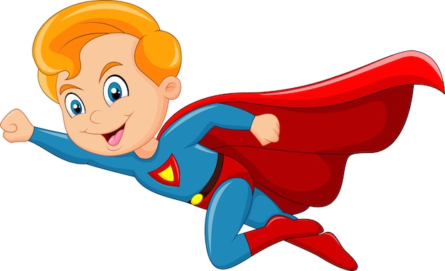 Premium Vector | Cartoon superhero boy isolated on white background