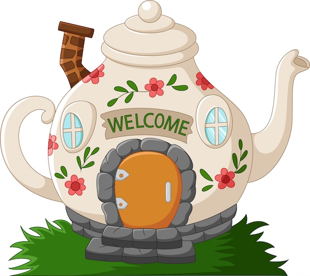 Premium Vector | Cartoon teapot houses