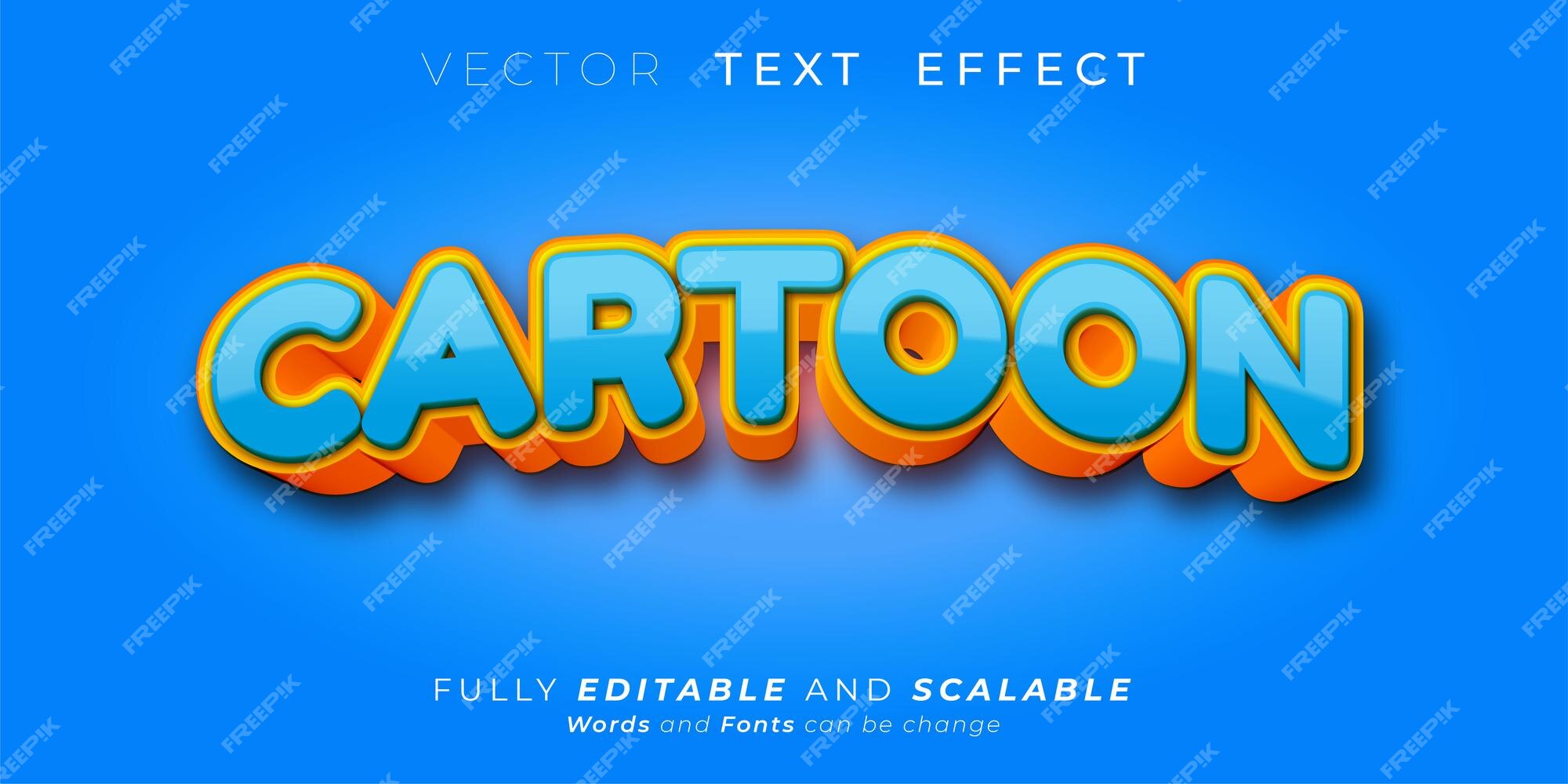 Premium Vector | Cartoon text effect, editable three dimension comic ...