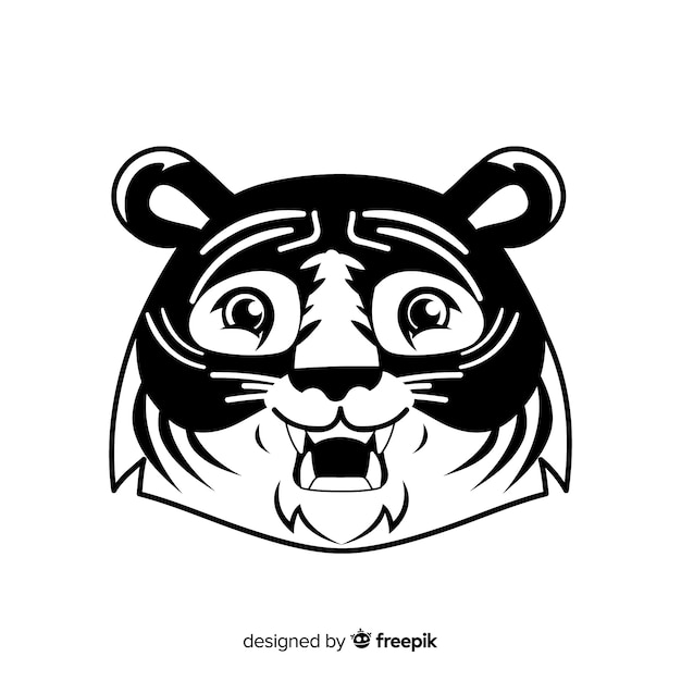 Free Vector | Cartoon tiger face background