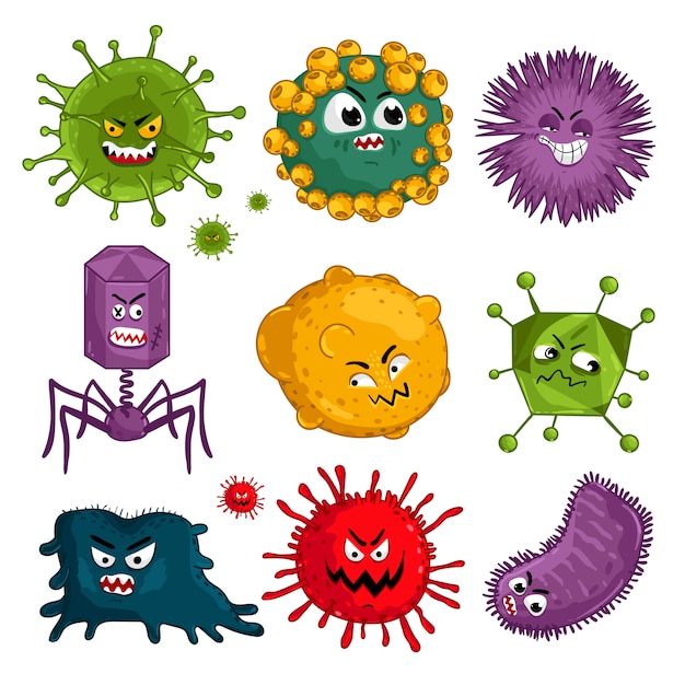 Premium Vector Cartoon Viruses Characters Isolated 5123