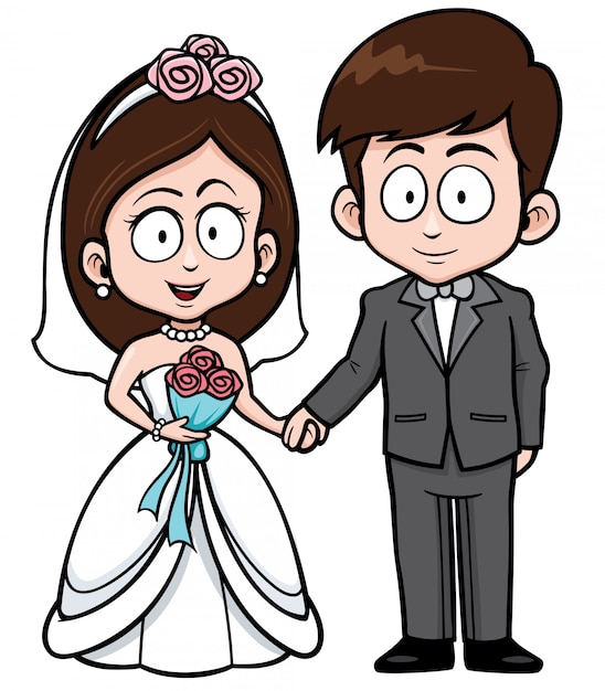 Premium Vector | Cartoon wedding couple