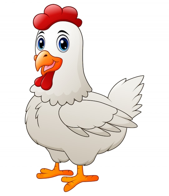 Premium Vector | Cartoon white hen