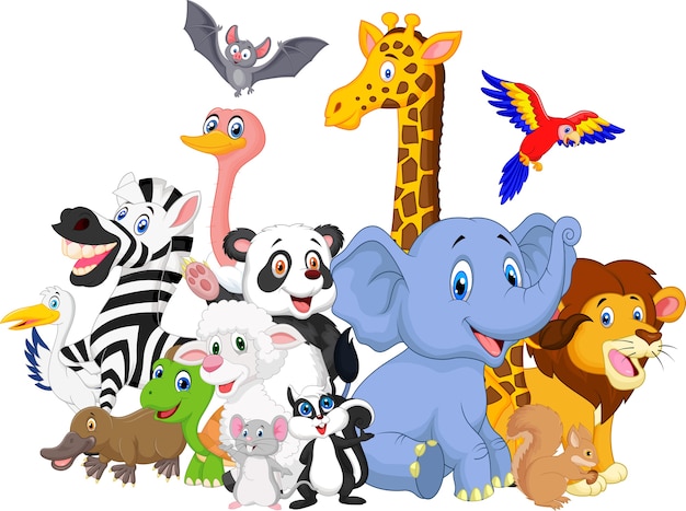 Premium Vector | Cartoon wild animals background