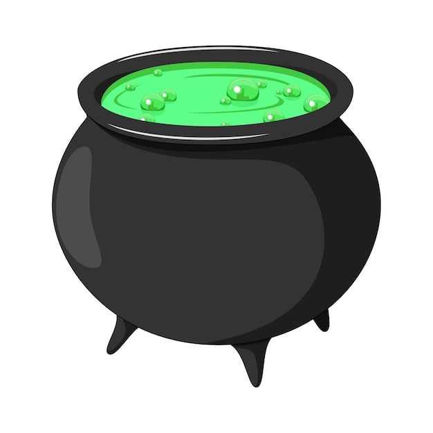 Premium Vector | Cartoon witch cauldron isolated on white