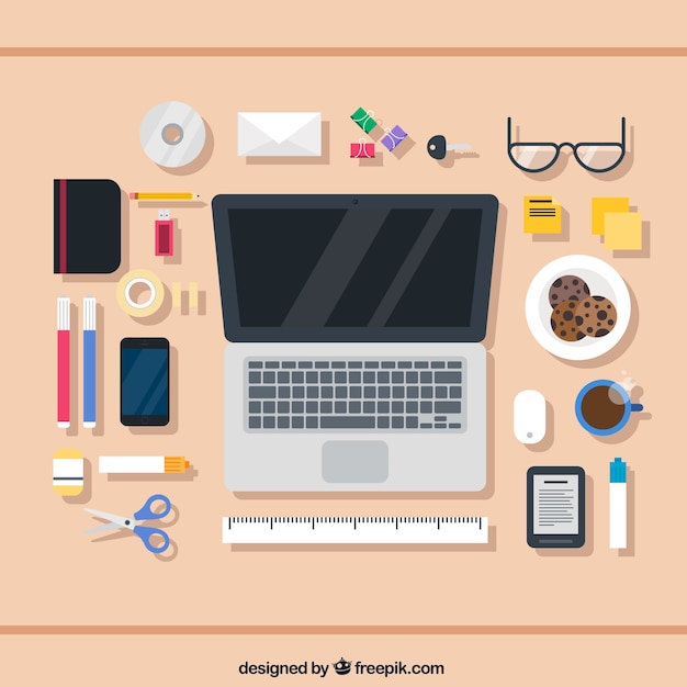 Cartoon workspace Vector | Free Download