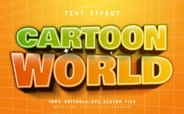 Premium Vector | Cartoon world 3d text effect