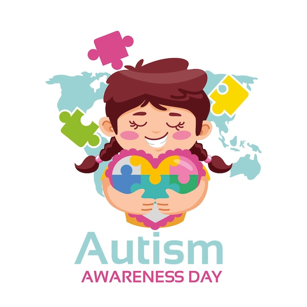 Free Vector | Cartoon world autism awareness day illustration