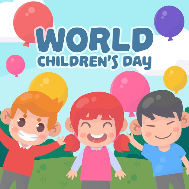 Premium Vector | Cartoon world children's day illustration