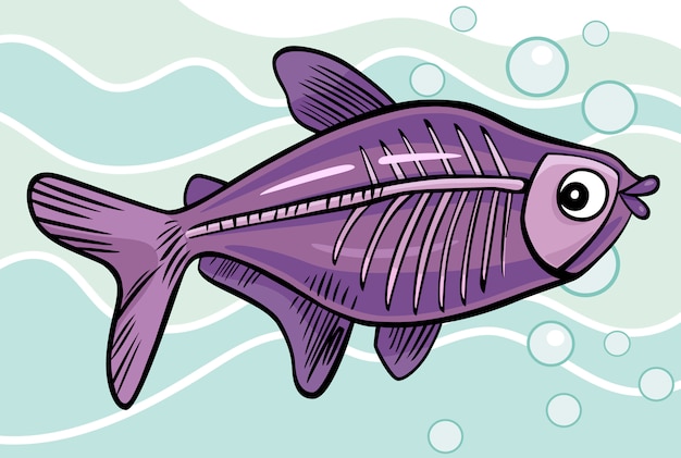 Premium Vector | Cartoon x-ray fish