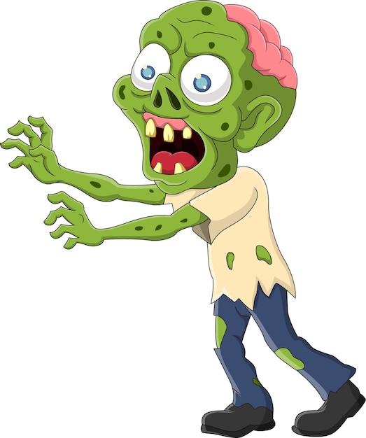 Premium Vector Cartoon Zombie Isolated On White Background