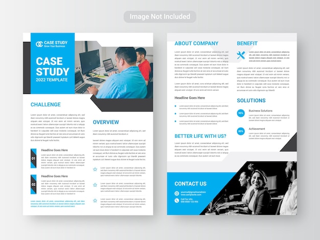 Premium Vector | Case study flyer template