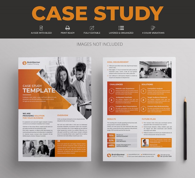 Case study template | Premium Vector