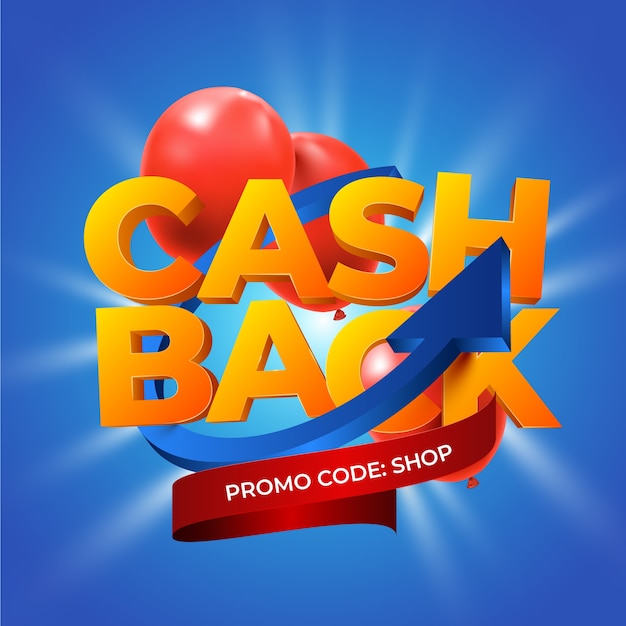 Cashback concept with promo code | Free Vector