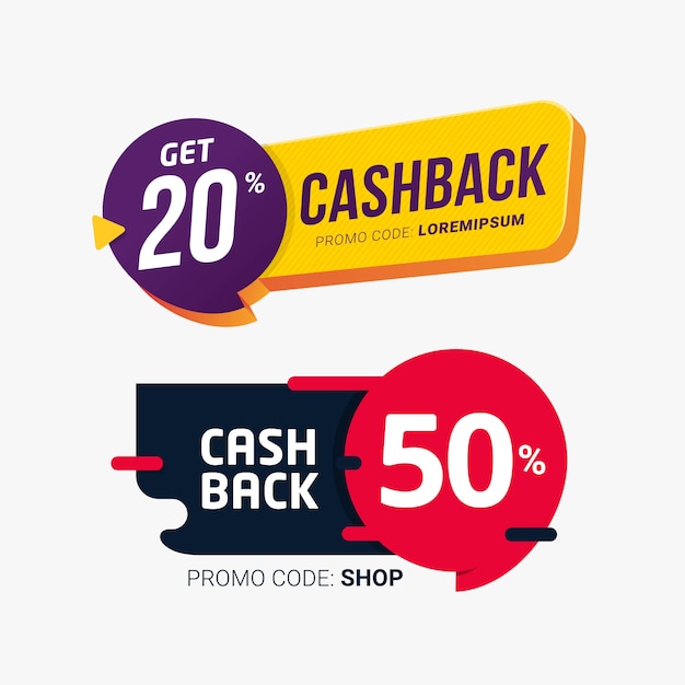 Download Premium Vector | Cashback tags vector badges template design