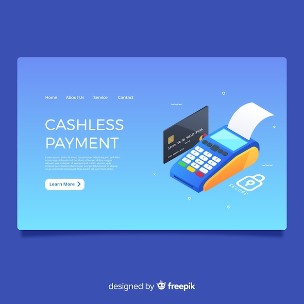 Free Vector Cashless Payment Landing Page