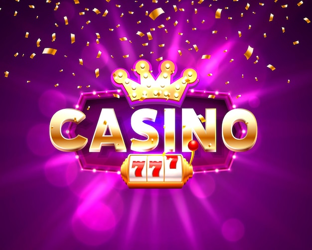 Premium Vector | Casino banner text on the background of the scene ...