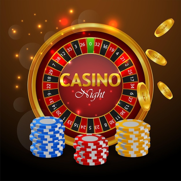 Premium Vector | Casino luxury greeting card with slot machine and ...