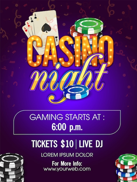 Premium Vector | Casino night poster