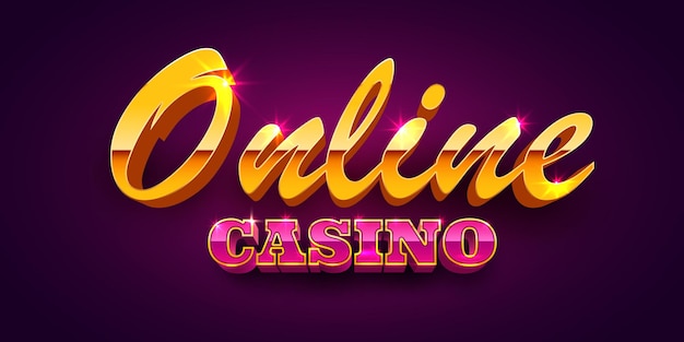 Premium Vector | Casino online banner. sign with golden letters. vector ...