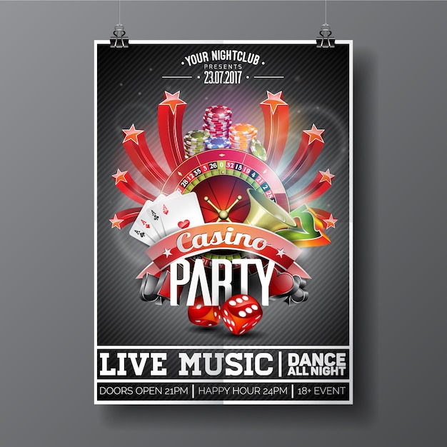 casino night theme party poster