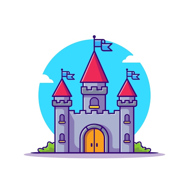 Free Vector | Castle palace cartoon icon illustration.