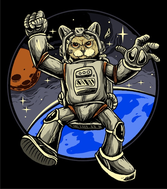 Premium Vector Cat astronaut