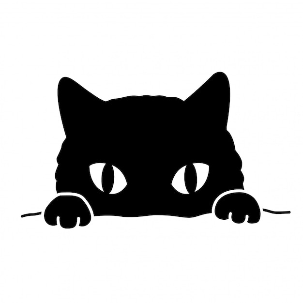 猫キャラクター漫画アイコン子猫 プレミアムベクター
