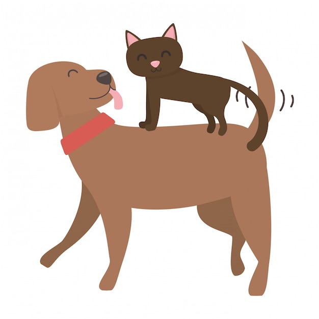 Free Vector Cat And Dog Cartoon