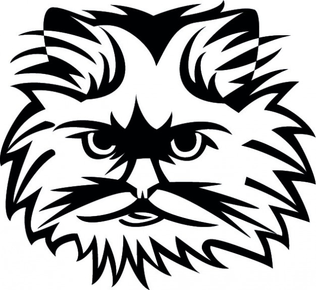 Download Cat face in black and white Vector | Free Download